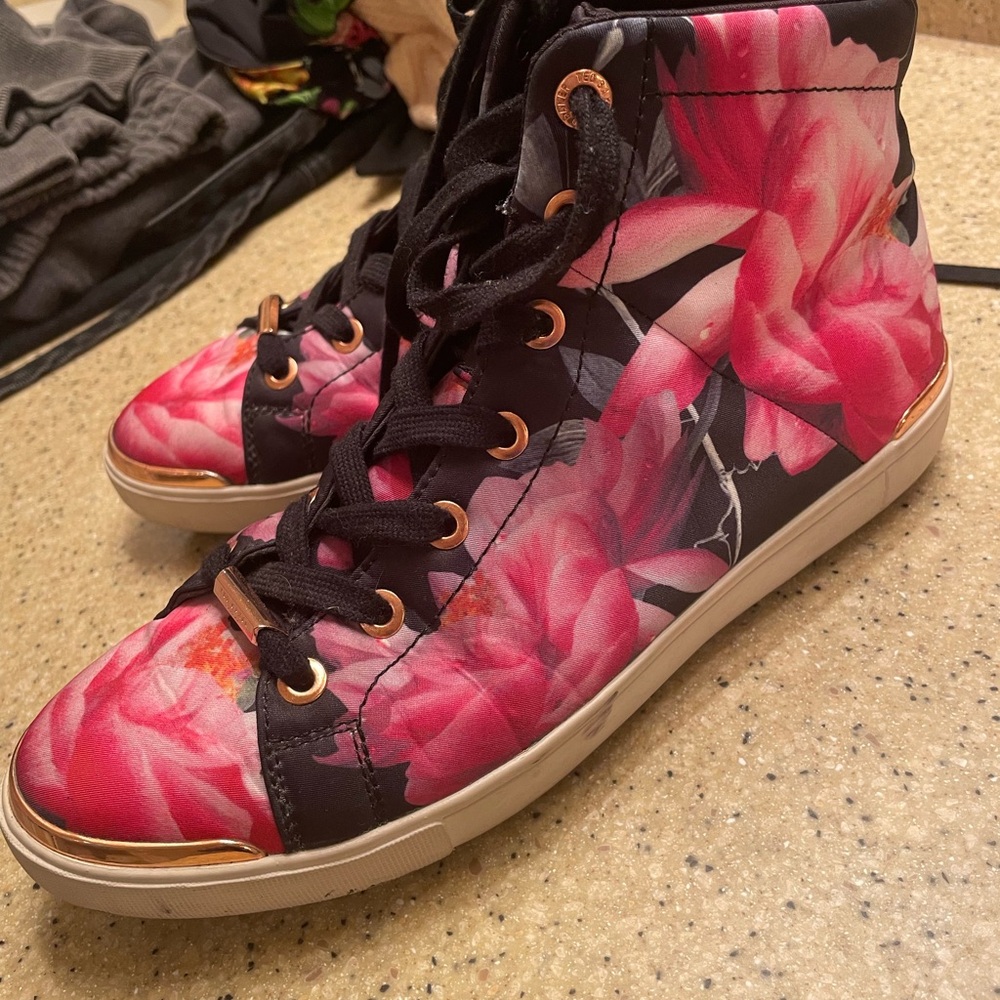 Ted Baker Floral High-Top Neoprene Sneakers